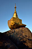 Myanmar - Kyaikhtiyo, several other stupas and shrines scattered on the ridge at the top of mount. 